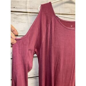 XL American Eagle Outfitters Soft Sexy T Shirt Long Sleeve Cold Shoulder Pink